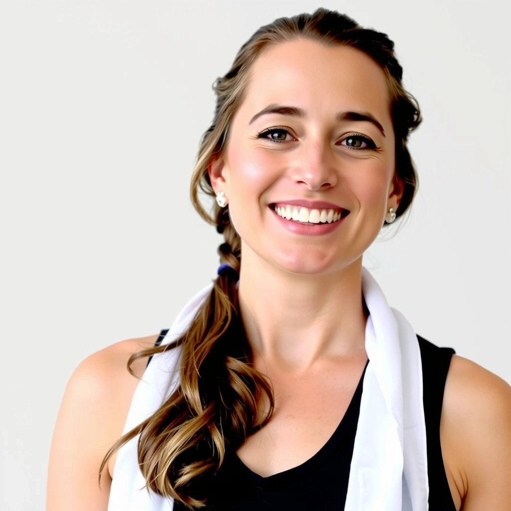 Portrait of a smiling yoga instructor with a warm expression