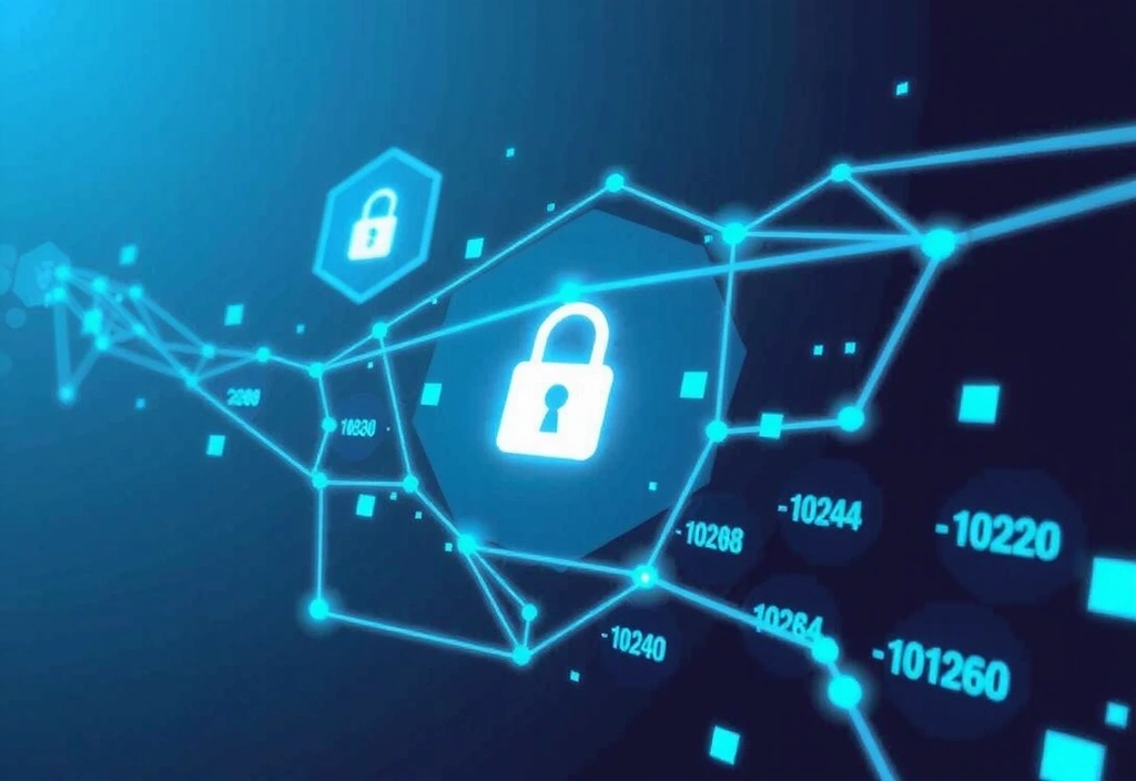 Abstract representation of digital data flow and intellectual property protection